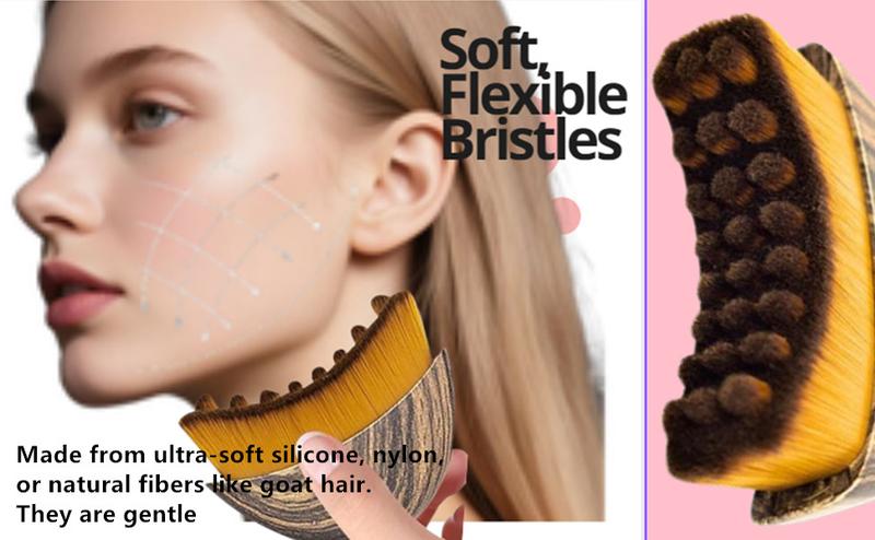 1/2 PCS Lymphatic Contour Face Brush for Sculpting – Anti-Puffiness, Detox & Lift, Improves Skin Glow & Absorption (2 Pcs Contour Face Brush)