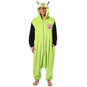 Invader Zim Mens' Gir Hooded Union Suit Character Costume Sleep Pajama For Adults