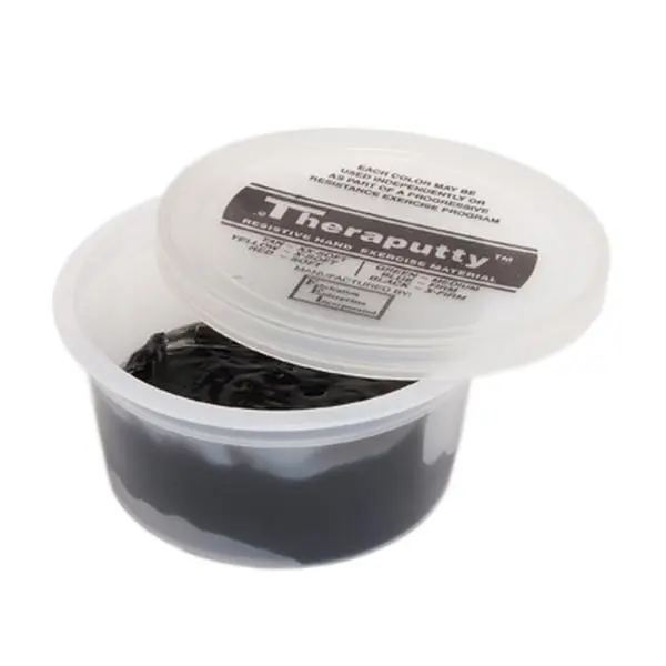 CANDO Theraputty, 2 oz Hand Exercise Putty for Grip Training and Hand Strength, X-Firm Black, Gluten-Free and Latex-Free, Color-Coded Putty, Resistant Hand Exercise