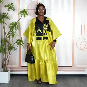 Women's Dress Elegant Sparkling Satin with Embroidered Detailing Dress Luxury Caftan Party Maxi Dress Women's Islamic Clothing Abayas for All Seasons, Perfect for Valentine's Day and Special Occasions