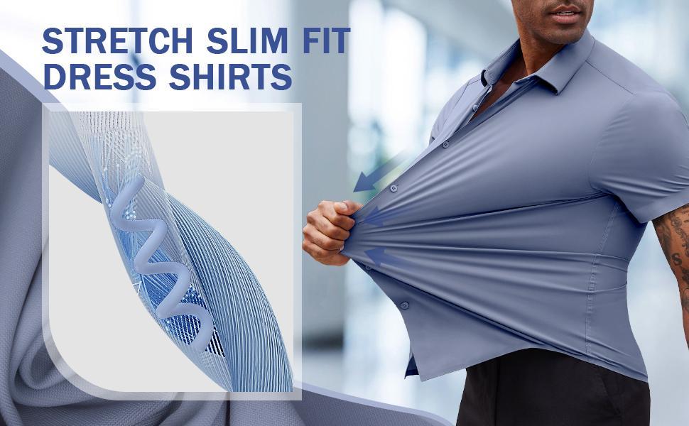 Short sleeve button-down shirt styled for business casual wear