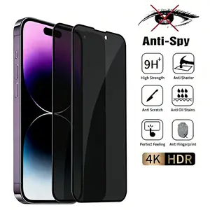 Privacy Screen protector Protective Film for iPhone 14/15/16 and Samsung S24, Anti-spy Bubble-Free Installation 9H Scratch Resistance tempered glass privacy screen protective