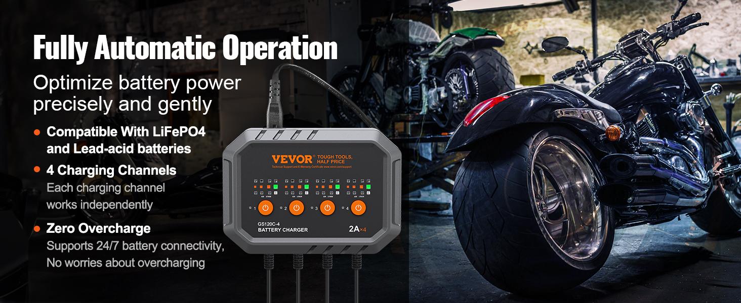 VEVOR Smart Battery Charger, TikTokShopBlackFriday, 8-Amp, LiFePO4 Lead-Acid (AGM / Gel / SLA) Car Battery Charger, Fully-Automatic Charger Maintainer Desulfator for Boat Motorcycle Lawn Mower Golf Cart Marine Deep Cycle  VEVOR Super Brand Day