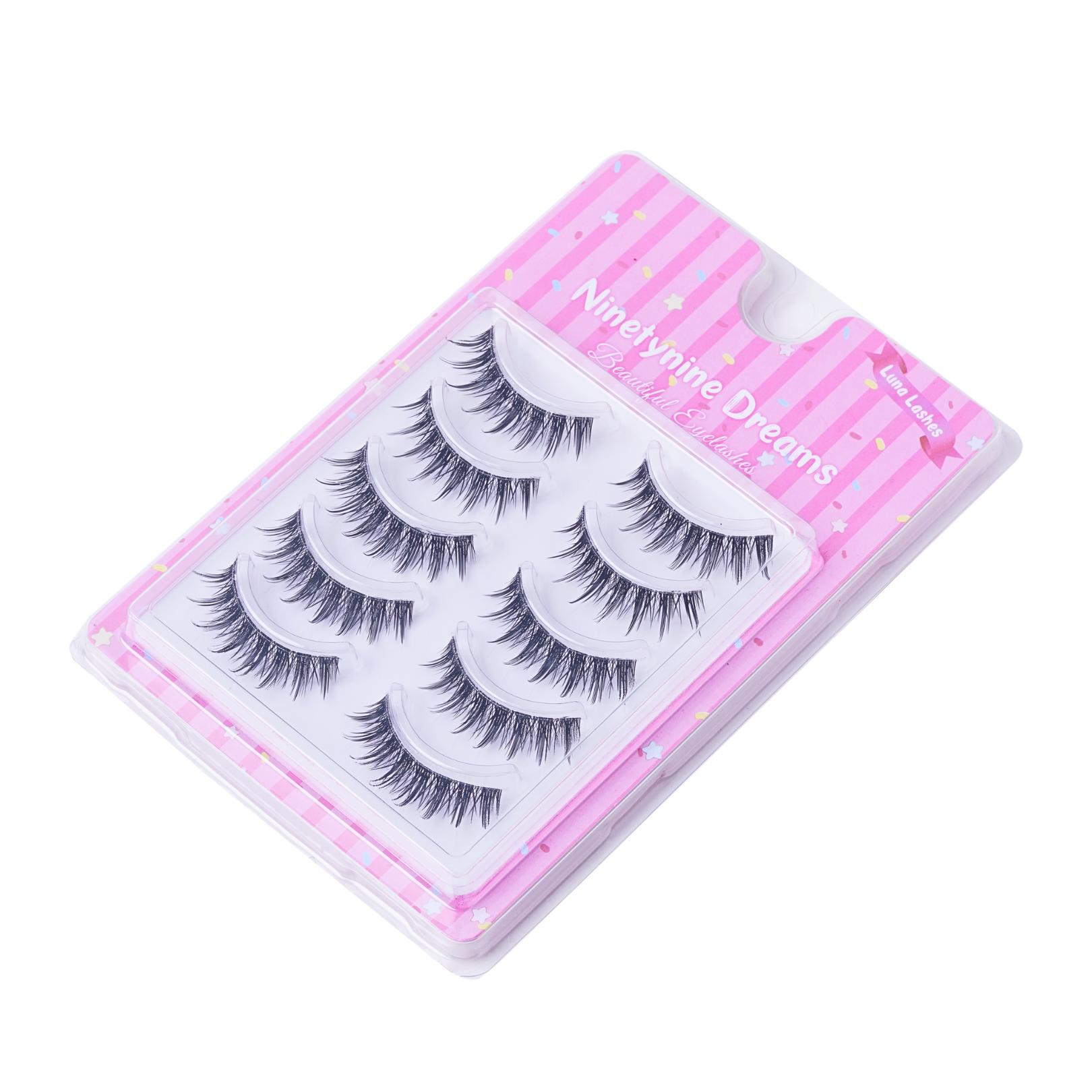Ninetynine Dreams 5 Pairs Luna Lashes | Lightweight Soft Semi-Dramatic Strip Lashes, Ultra-Thin Transparent Clear Band Daily False Eyelashes Strips 9-13mm C Curl — Reusable Spiky Wispy Anime Manhua Style, Beginner Friendly Must-Have Makeup Essential Ninetynine Dreams 5 Pairs Luna Lashes | Lightweight Soft Semi-Dramatic Strip Lashes, Ultra-Thin Transparent Clear Band Daily False Eyelashes Strips 9-13mm C Curl — Reusable Spiky Wispy Anime Manhua Style, Beginner Friendly Must-Have Makeup Essential