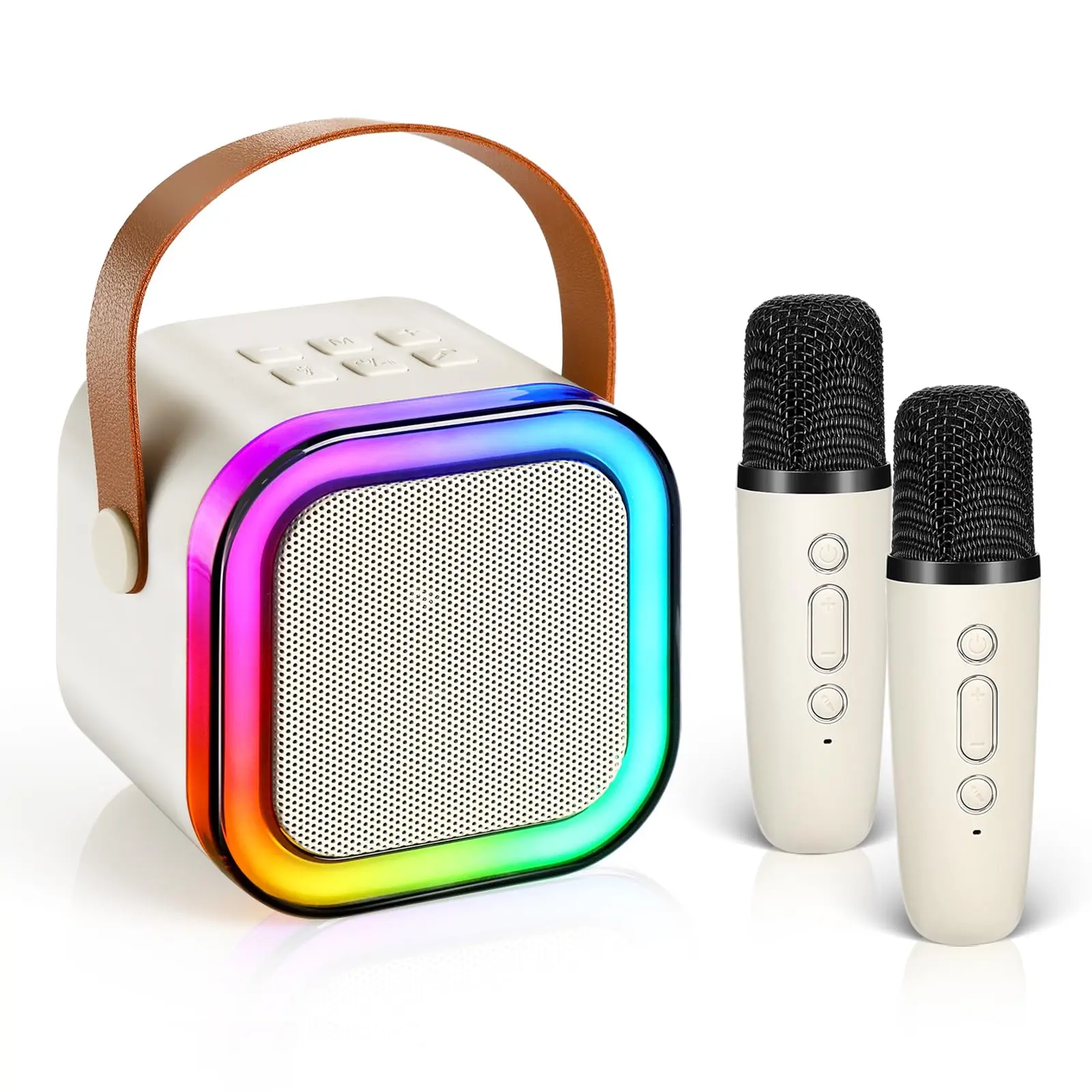 Portable Mini Karaoke Machine with 2 Wireless Microphones & Durable Sound System, Multifunction Outdoor Fun Gadgets for Girls, Birthday Gifts for 4-12 Year-Old Children, Ideal for Family Gatherings, TikTokShopBacktoSchool