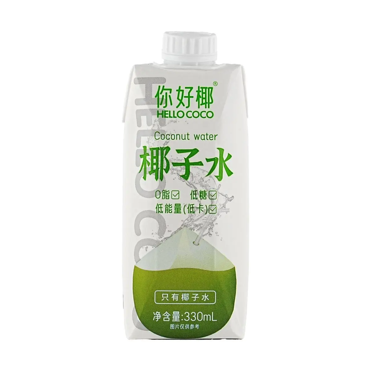 HELLO COCO 100% Pure Coconut Water, 330ml Can - Low Sugar, Low Calorie, 0 Fat, Natural Hydration Drink