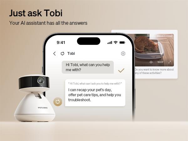 PETLIBRO AI Dog Camera Pet Camera Indoor with Phone App [Multi-Pet Recognition, Daily Activity Analysis & Smart Summaries] Cat Camera 360° View, 1080P Dog Cam Night Vision, 2-Way Audio WiFi Cam Cat