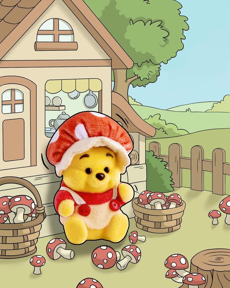 Disney Winnie the Pooh Heart Garden Series Figure Vinyl Blind Box - Cute and Soft  Plush Toy, Perfect for Hanging on Bags, Keys or Backpacks. A Lovely Gift for Any Occasion