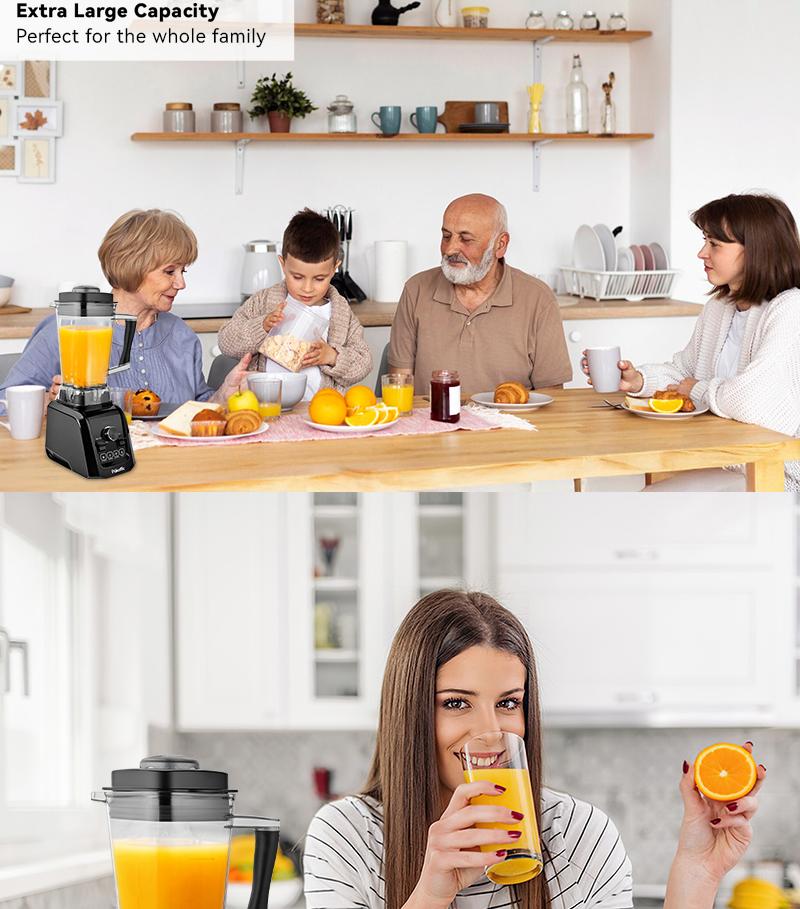 Professional Blender: 1200W motor, 8-speed settings. Crushes ice, blends soups & nuts. BPA-free, dishwasher-safe jar. For healthy, smooth results. freas h juice smoothie maker Slow Masticating Cold Press Juicer High-Speed Kitchen Blender