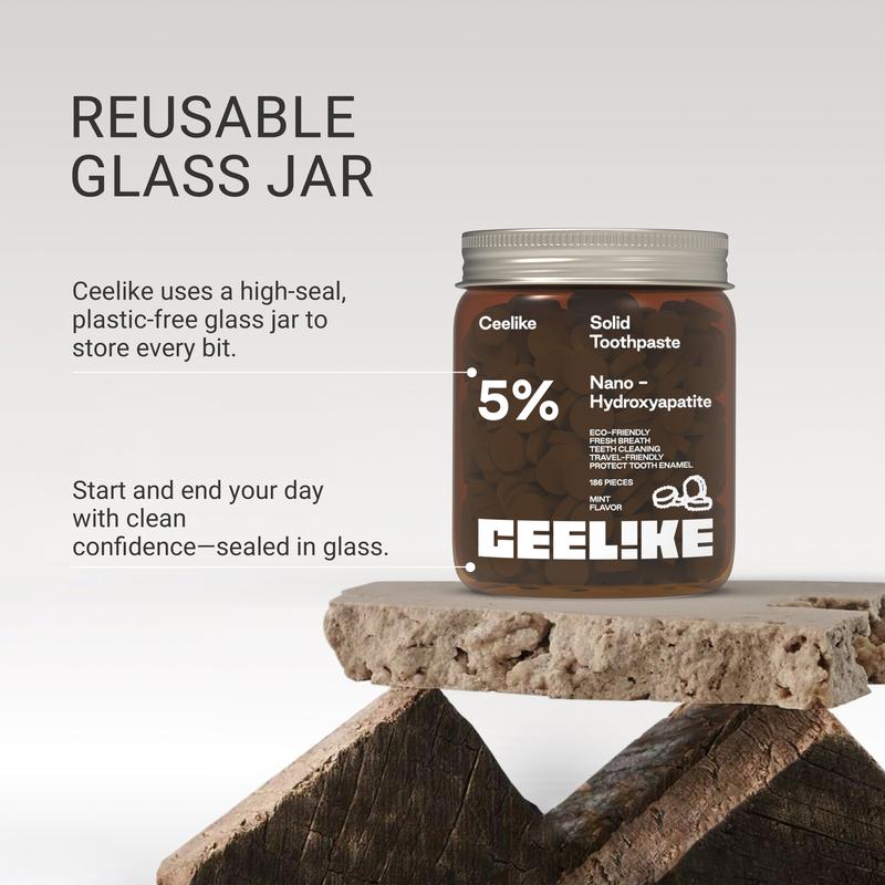 CEELIKE Solid Toothpaste – Fluoride-Free, Eco-Friendly, Portable, Long-Lasting Fresh Breath | Natural Oral Care