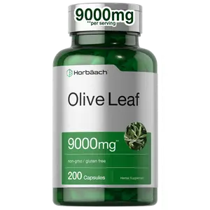 Horbäach Olive Leaf Extract Capsules 9000mg | 200 Count | Super Strength Supplement | Non-GMO, Gluten Free
