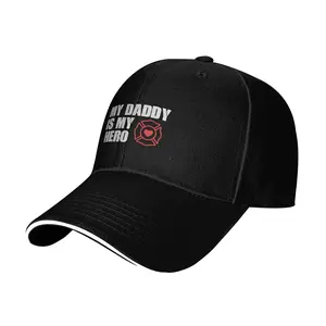 My Daddy is My Hero Thin Red Line Firefighter Baseball Sandwich Cap Golf Hat Outdoor Casual Hat Daily Sports Snapback Cool Hats