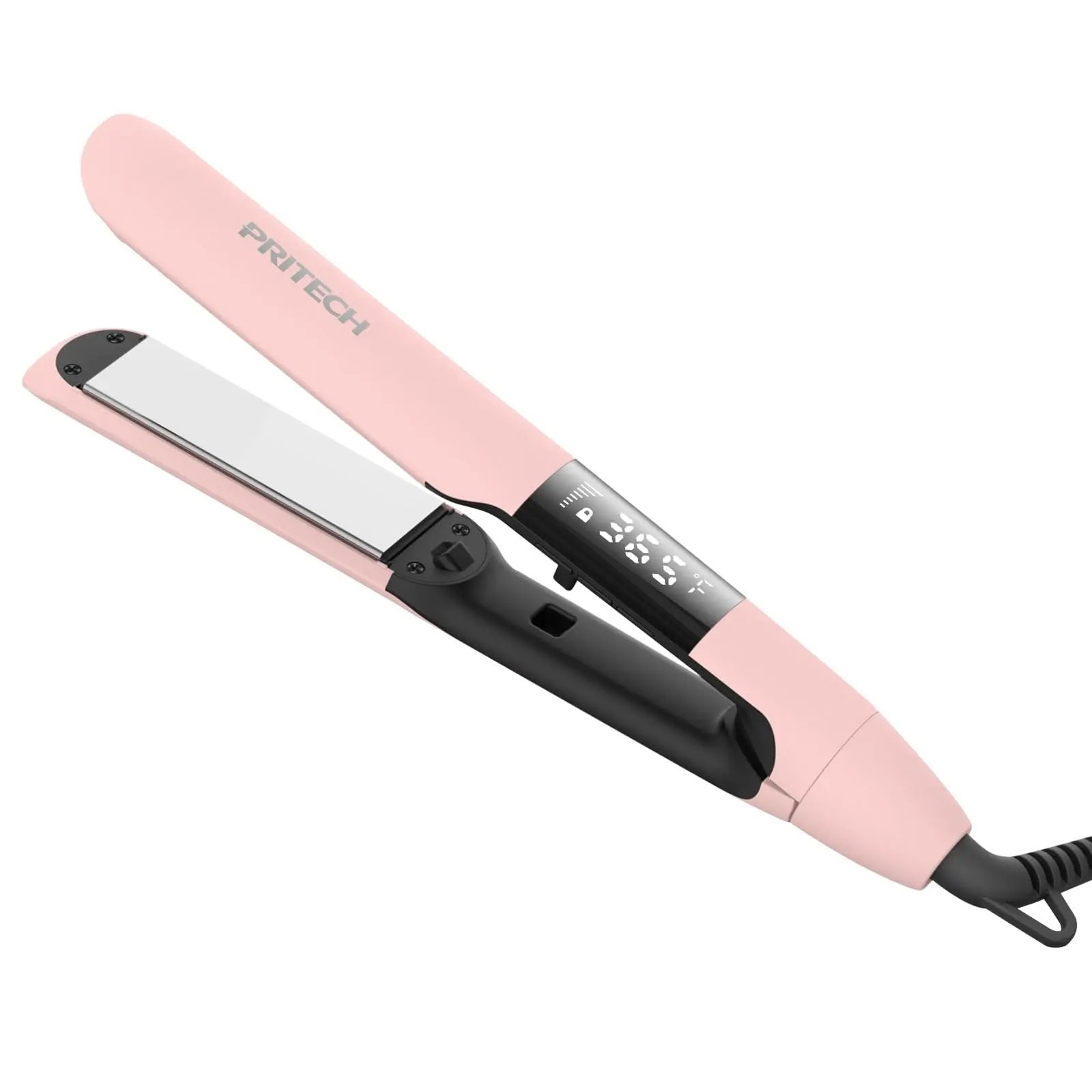 PRITECH Multifunctional Hair Straightener 2-in-1 Flat Iron and Curler, Titanium Plate with Negative Ions, Adjustable Temp (248℉-450℉) and Automatic Shut Off