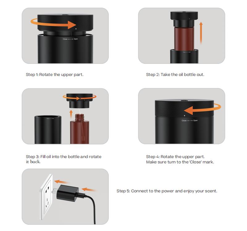 Quiet Operation Diffuser Discovery Kit - Wireless, 3 Luxury Scents, 1000 Sq Ft, Sleep & Relaxation,Rechargeable - Remote Control