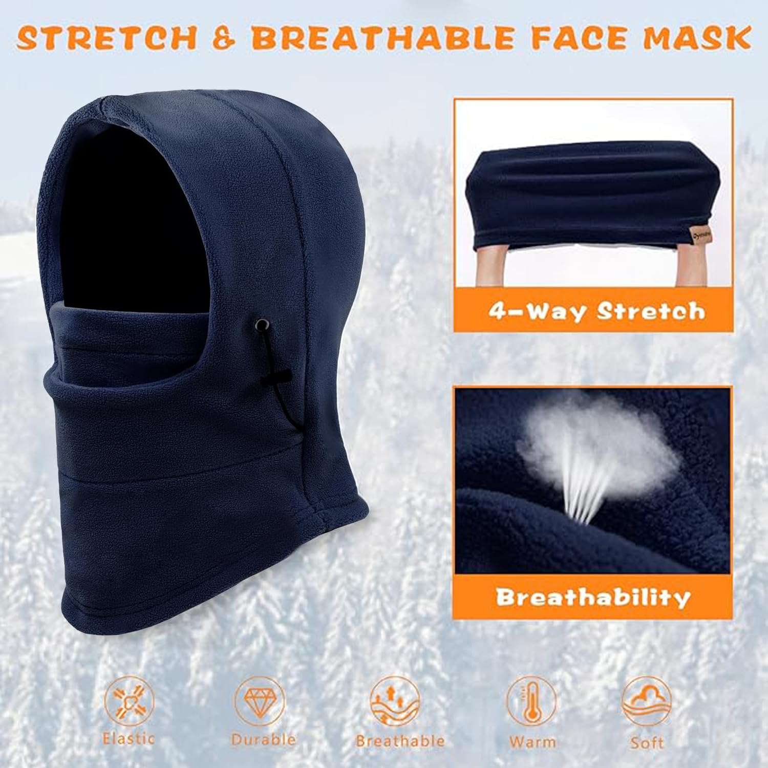 JointlyCreating Children's Balaclava Hat - Thick Thermal Windproof Ski Cycling Face Mask Caps Hood Cover Adjustable Cap for Kids