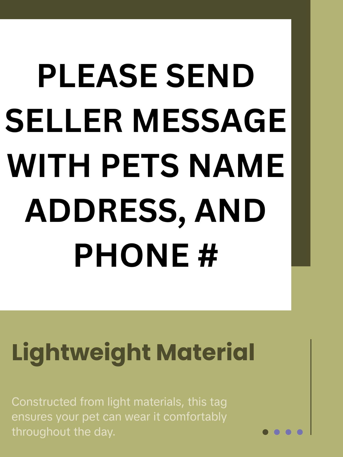 Pet Name Tag for Collar - Simple Design, Ideal for Pets, Lightweight