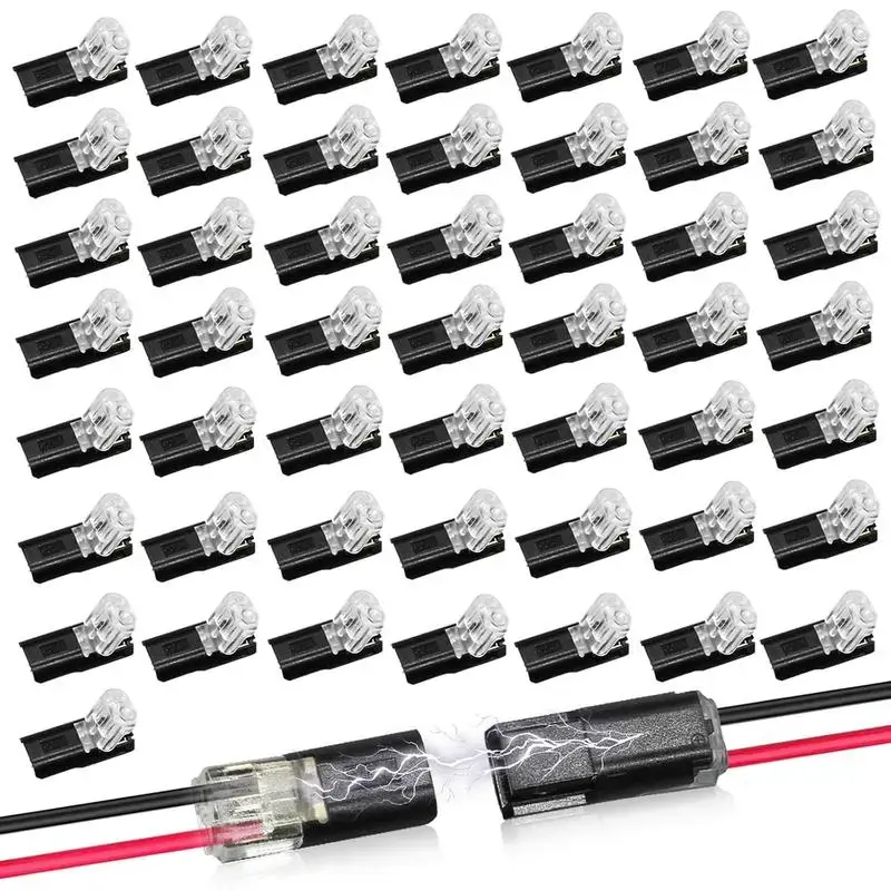 Quick Splice Solderless Connectors 50pcs Electrical Wire Cable Snap-in ...