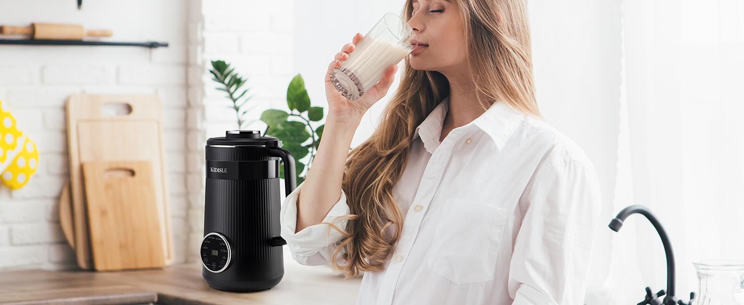KIDISLE 8-in-1 Multifunctional Nut Milk & Coffee Maker 32oz Auto Clean Delay Start Keep Warm Stainless Steel Black/White Kitchen Appliance Christmas Gift