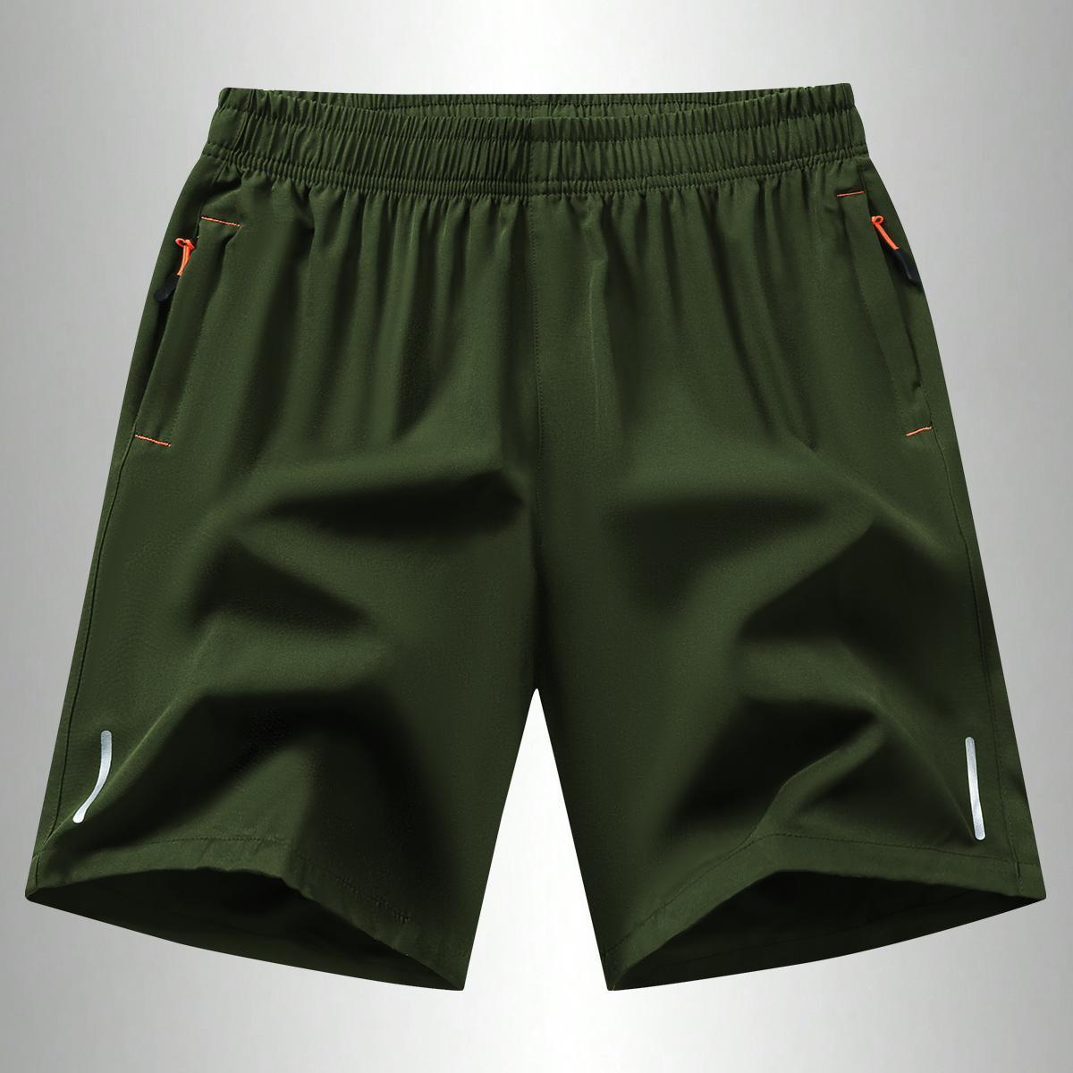 Men's Ultra-Lightweight Running Shorts - Quick Dry Breathable Thin Fabric for Summer Sports Solid Color Textured Wrinkle Resistant Reflective Strips Gym Sport Menswear Beige Plain