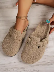 Cloud Slides Cozy Faux Shearling Mules for Women - Adjustable Buckle Anti-Slip House Slippers - $10 Clearance Sale