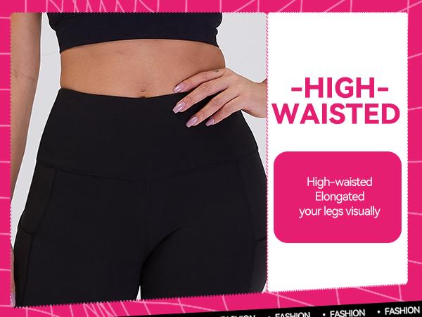 SHOWITTY Women's High Waisted Tummy Control 3 Pack Leggings with Pockets – Not See-through Stretchy Yoga Pants for Daily Wear