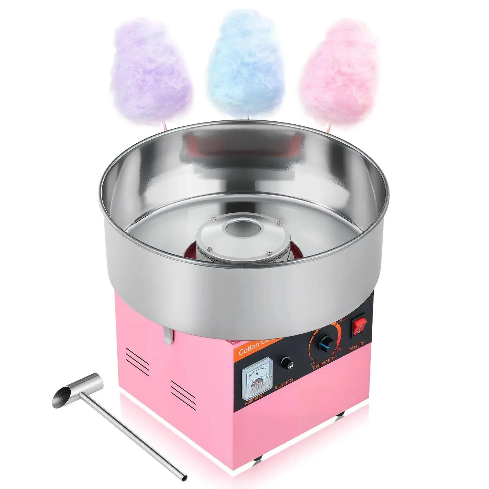 【Summerfinds】VEVOR Cotton Candy Machine Commercial,  1000W Electric Candy Floss Maker, Easy Use with 15 inch Stainless Steel Bowl and Sugar Scoop, Makes Hard Candy for Home Kids Birthday, Family Party, Pink