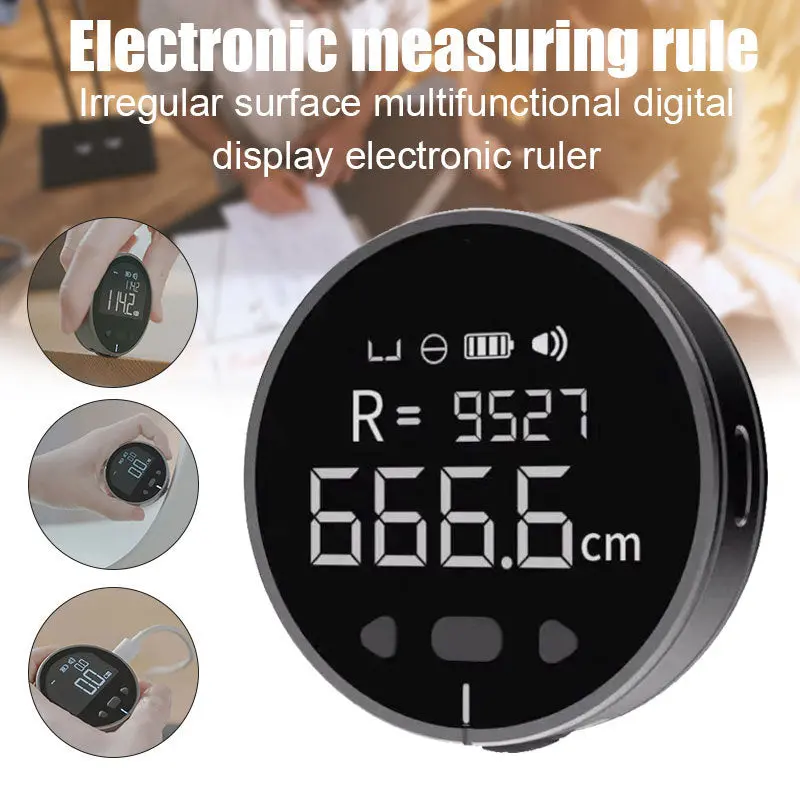 DigiRuler Digital Ruler - Pocket-Sized Electric Measuring Tape with 8 Functions & 1.8" LCD Display for Precise Measurements Up to 99.99M