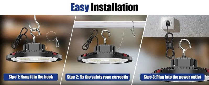 Super Bright LED UFO High Bay Light - 24000LM, 5000K Daylight, 160W, 700W MH/HPS Equivalent, 50000 Hours, IP65 Durable Waterproof Light, Water Resistant Aluminum Outdoor Fixture with US Plug & 6 ft Cord for Warehouse, Shop