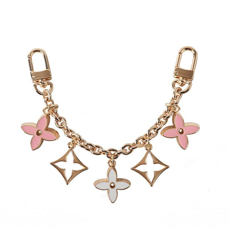 Black and White Pink Lucky Clover&Golden Ball&Fox Pendant Bag Decorative Chain, Valentine's Day Gift, Mother's Day Gift Fashion Accessories Charm