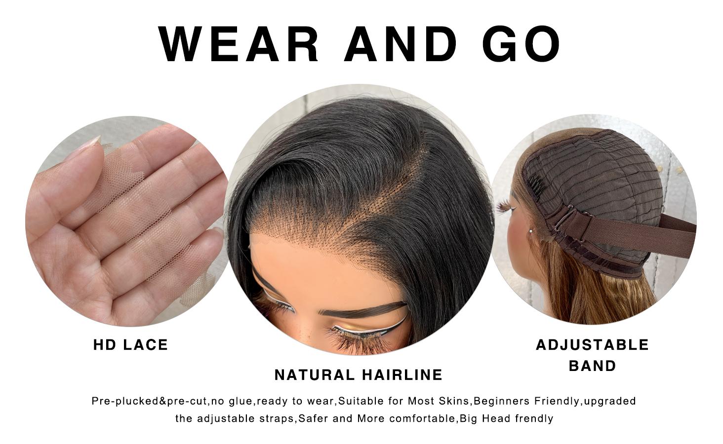 LOVSOUL  Glueless Wear And Go Synthetic 13x6 Layered Voluminous Long Body Wave HD Lace Frontal Wig Pre-Plucked No Glue Beginners Friendly 32inch Rich Hues