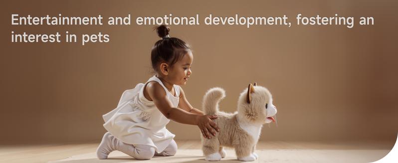 Interactive Plush Toy Cat for Kids, Walking Talking Plush with Leash Wags Tail Pretend Dress Up Emotional Development Christmas Gift for Toddlers Kids