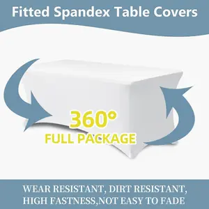 Clearance Rectangular Full-Coverage Tablecloths (Set of 1/2/4), Polyester Stretch Tablecloths, Wedding Decoration Stretch Tablecloths, Suitable for Indoor & Outdoor Use, Banquets, Exhibitions, and Dinner Parties