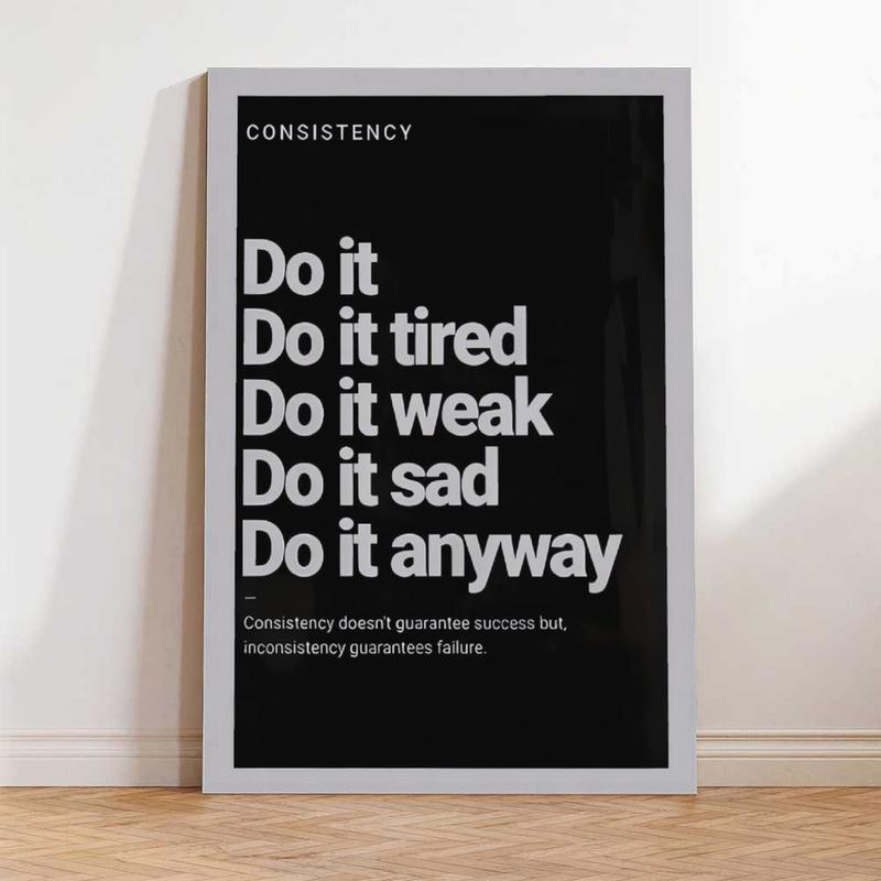 Motivational Canvas Wall Art - "Take Action" Perseverance Poster, Black Background White Text,Suitable For Home, Office, Gym Or Workspace Decor, Wall Art Poster, Perfect Room Decoration