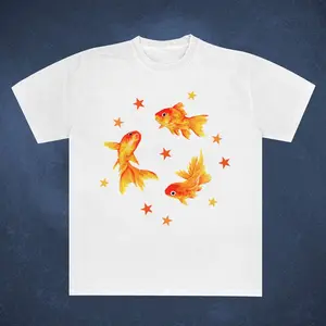 [Freeship] - Goldfish T-Shirt, Star Aesthetic, Cute T-Shirt, Beachy Shirt, Grunge Y2K Tee, Cool Vintage Retro T-Shirt Gift