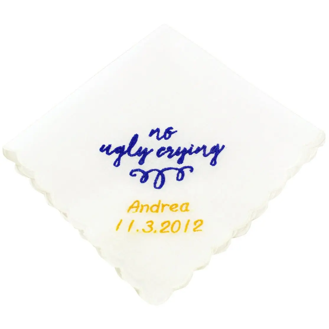 Personalized No Ugly Crying Wedding Handkerchief