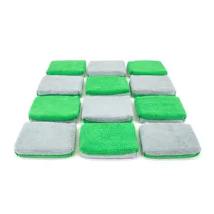 Thin [Saver Applicator] Terry Microfiber Coating Applicator Sponge with Plastic Barrier  - 12 pack