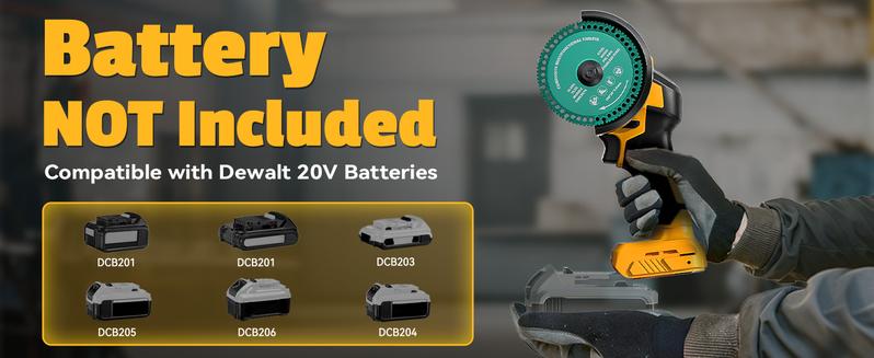 4" Cordless Brushless Cut-Off Tool Compatible with DeWalt 20V Battery, 【Battery NOT Included】, with 4pc 4" Blades for Metal, Wood, Tile & Plastic