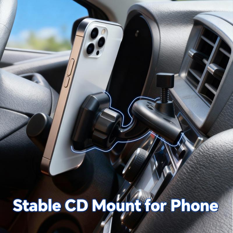 【PASLDA】 Magnetic CD Slot Car Mount for CarPlay Screens 7-inch Monitors & Phones High-Magnetism Anti-Shake Secure Mount with Anti-Slip Pads