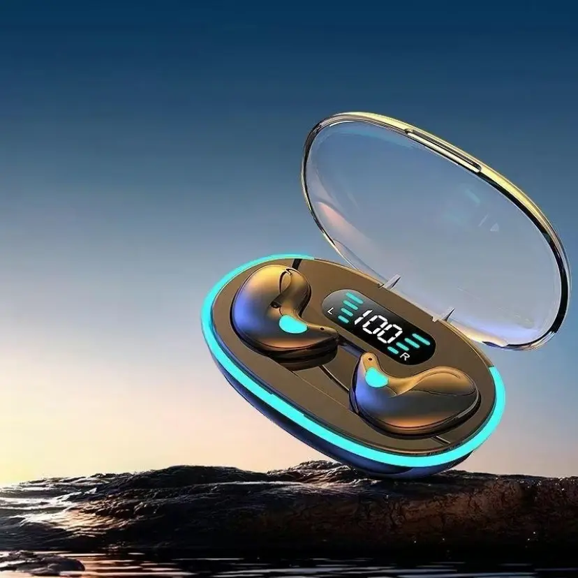 Wireless Bluetooth Earbuds with Digital Display Charging Case - In-Ear Noise Cancellation Headphone, Waterproof for Sports & Swimming (1 Box)