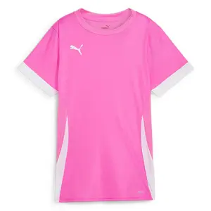 PUMA Womens Individualblaze Racquet Logo Crew Neck Short Sleeve Athletic Casual Tops Casual - Pink
