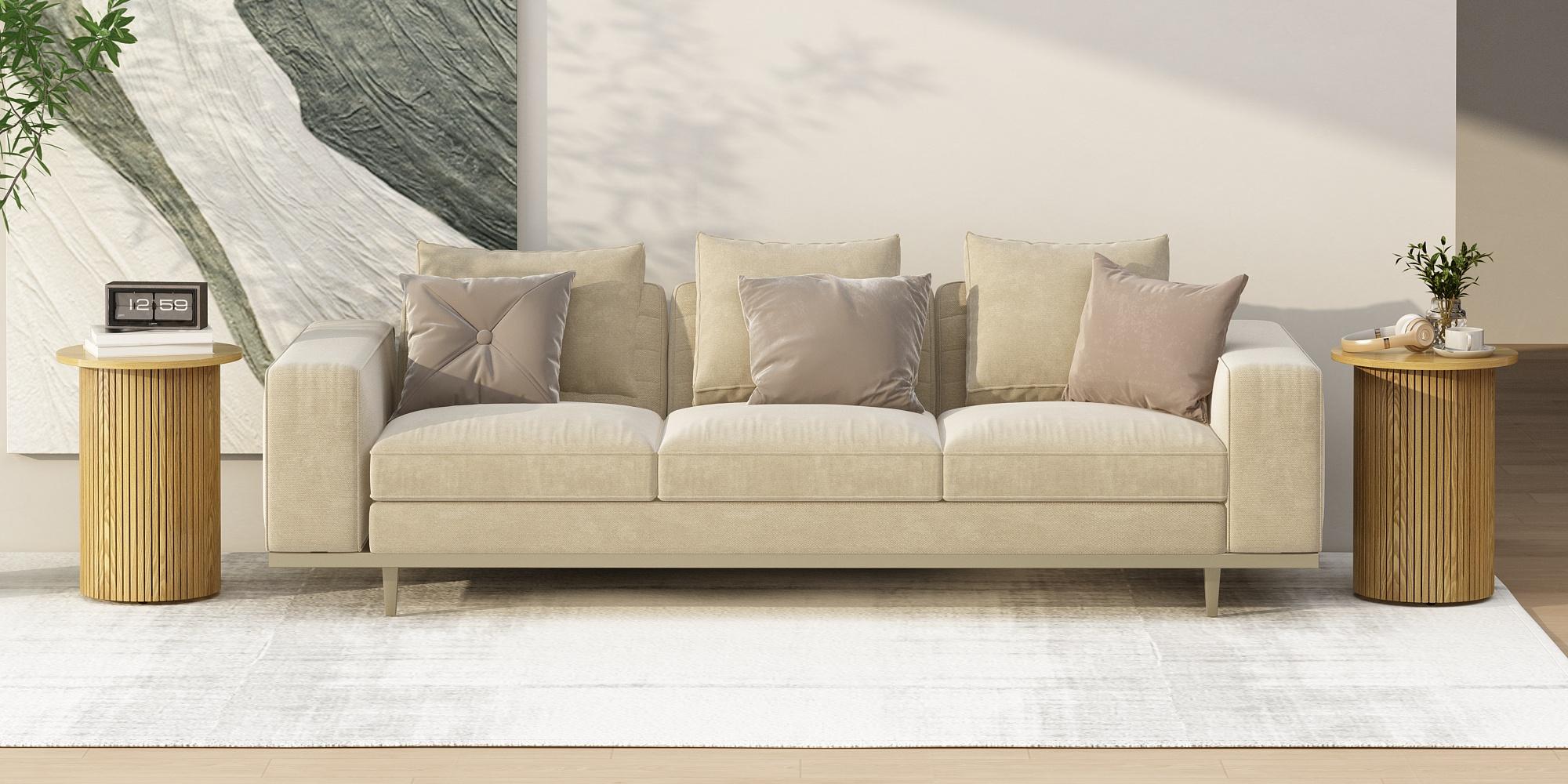 PieDle Round Fluted End Table,Small Accent Pedestal Side Table, Wood Fluted Nightstand Bedside Table for Living Room, Bedroom, Handcrafted Finish, Natural