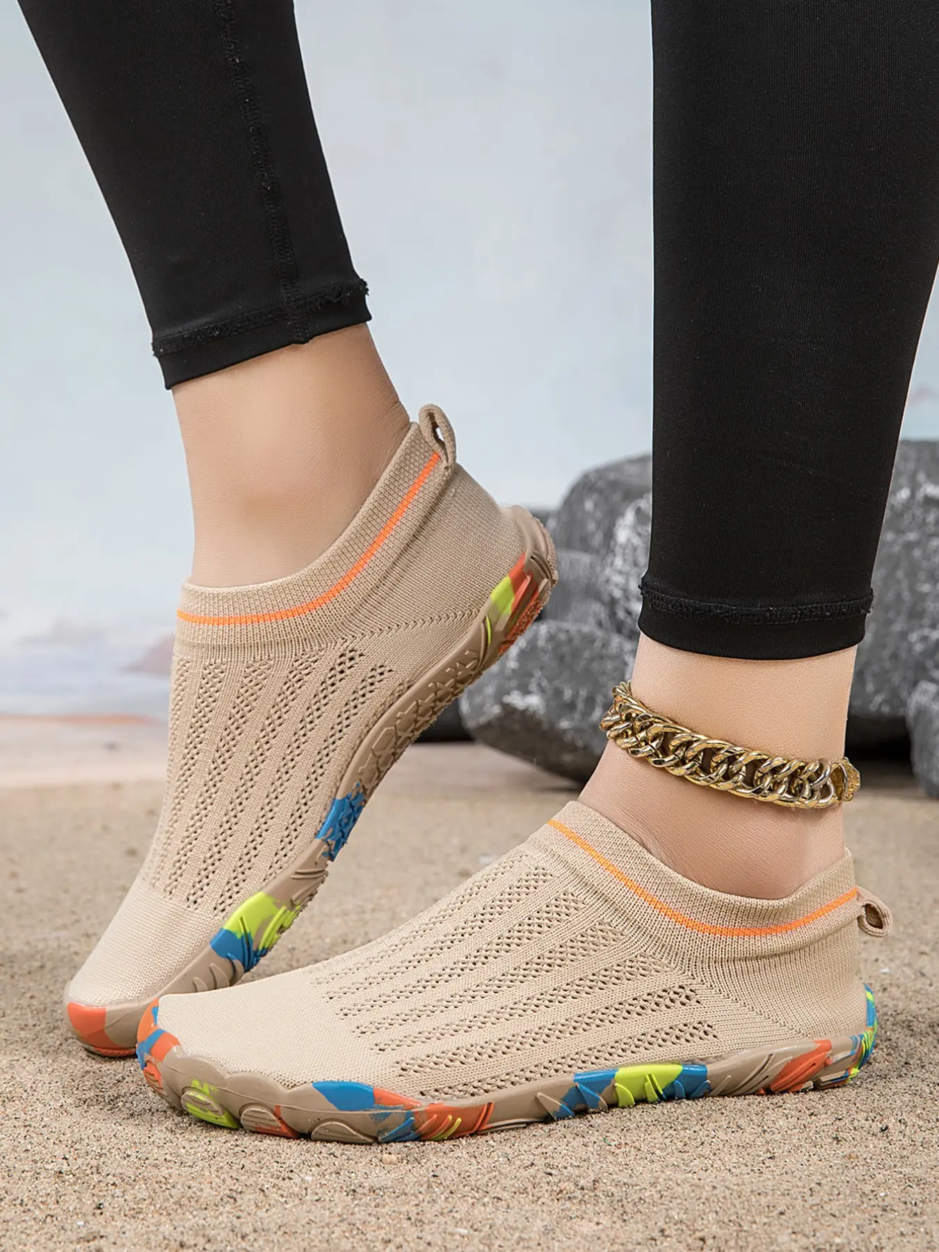 Women's Outdoor Anti-Slip Minimalist Shoes, Breathable Wide Toe Barefoot Shoes, Zero Drop Sporty All-Season Comfort Water Footwear, Water Shoes, Water Sports Shoes, Pool Shoes
