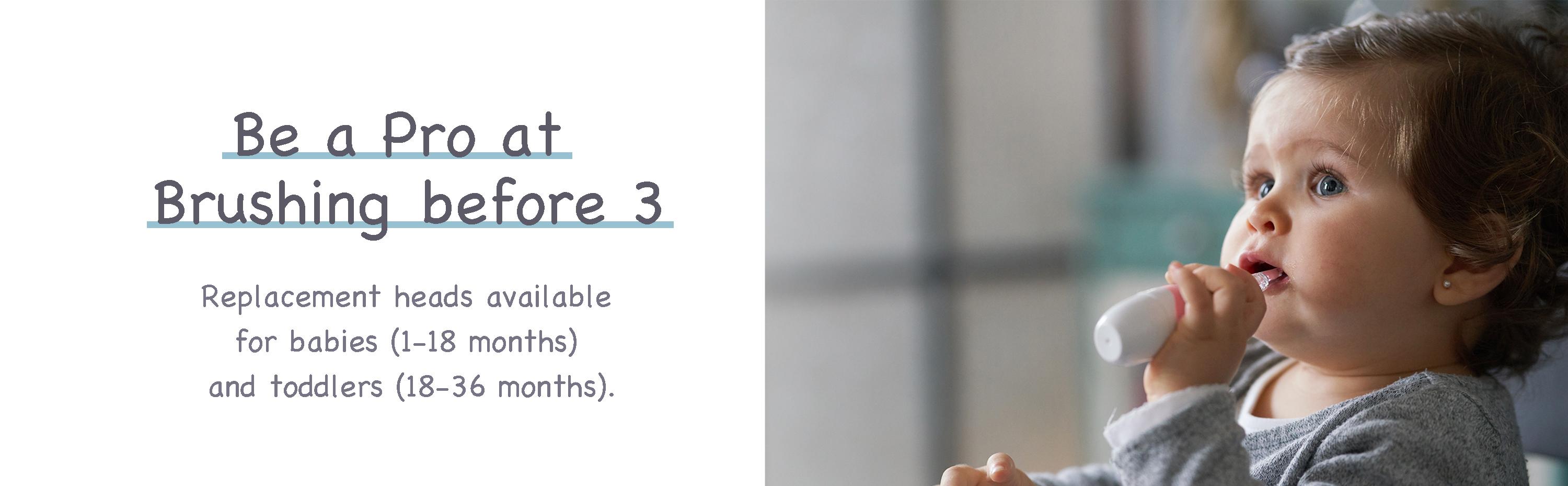 Papablic Baby Electric Toothbrush 0-3 Years, 2-in-1 Auto Brush with FDA Silicone , Dentist Approved for Toddler Teeth Care, Stop Bedtime Fights