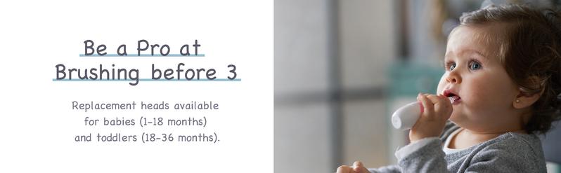 Papablic Baby Electric Toothbrush 0-3 Years, 2-in-1 Auto Brush with FDA Silicone , Dentist Approved for Toddler Teeth Care, Stop Bedtime Fights