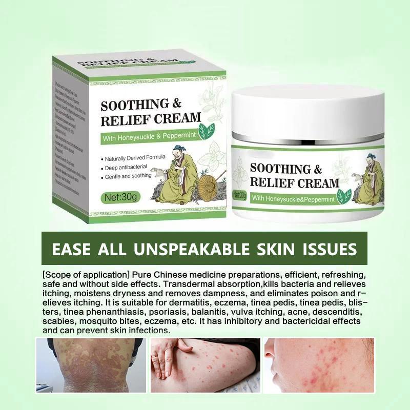 Soothing & Relief Cream for Eczema with 100% Natural Plant Extracts, Relief from Eczema & Blisters, Honeysuckle & Peppermint, Gift for Family and Friends, Gentle for All Ages, Quick-Relief Itch Soother, Moisturizes Dry & Sensitive Skin