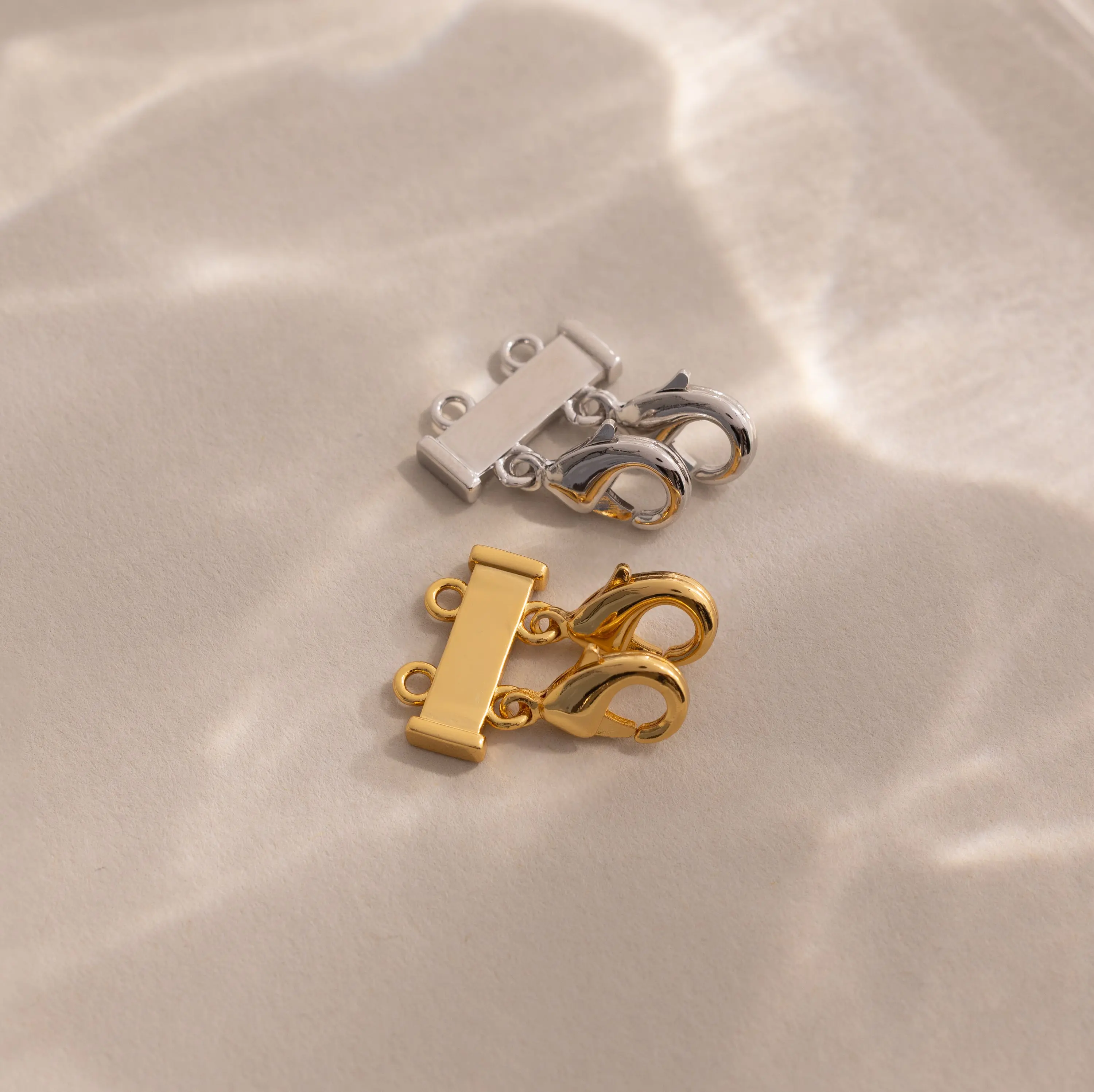 Double Layering Clasp by Caitlyn Minimalist - Duo Chain Necklace Separator - Tangle-Free Chain Connector - Gift for Mom