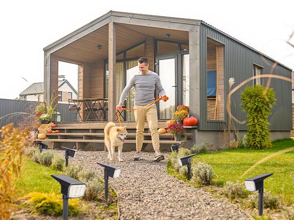 【Spring Glow Up】AUDERWIN Solar spotlights Outdoor 63 LED 3 Lighting Modes, IP65 Waterproof Lighten Yard Garden House Garage Pathway, solar lights for Christmas Decorations, Mother's Day solar walllight