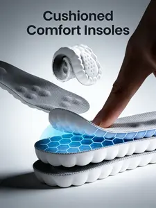 Anti-Fatigue 4D Cloud Soles Inserts, Soft Cushioned Insoles for Foot Pain Relief, Shock Absorption & Non-Slip Comfort for Men & Women