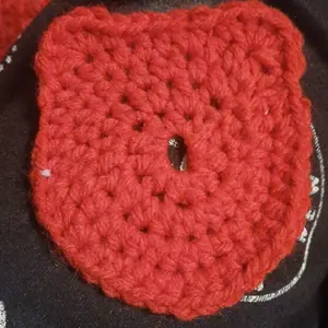 Bear Coaster - Red Crochet Design, Ideal for Tableware