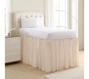 Laura Ashley Washed Microfiber Pink TwinXL Bedskirt